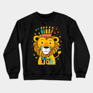 Happy Birthday Lion Kids Crewneck Sweatshirt